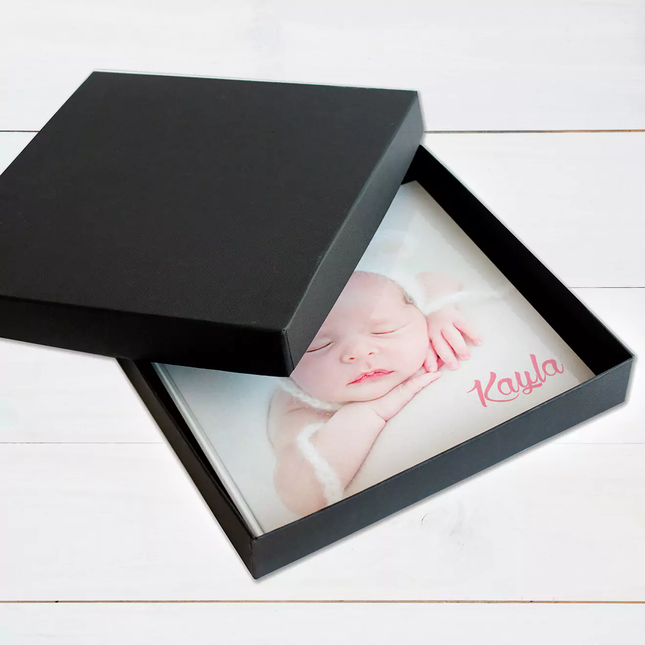 Set of wooden display stands in various sizes, ideal for showcasing photo albums, books, or decorative items. Perfect for personalised gifts, photo books, and home decor.