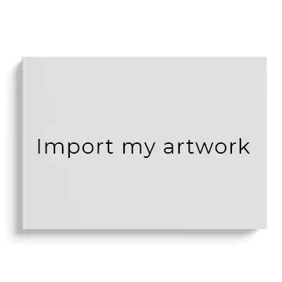 Customisable landscape greeting card with a plain white background and the text "Import my artwork" in the centre. Ideal for personalised gifts, Christmas gifts, and special occasions.